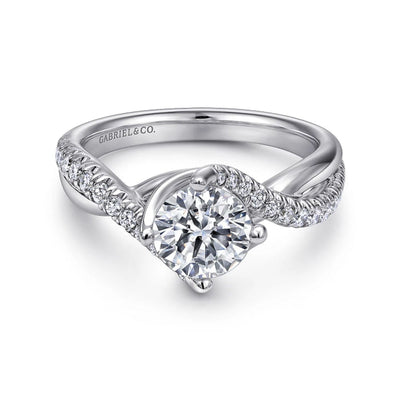 Gabriel & Co. "Julissa" Pave Twist Split Shank Diamond Engagement Ring