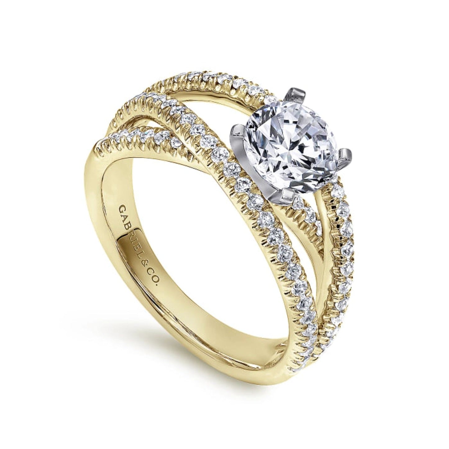 Gabriel & Co. "Mackenzie" Freeform Twist Diamond Engagement Ring