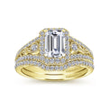 Gabriel & Co. "Marlena" Emerald Cut Halo Diamond Engagement Ring