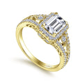 Gabriel & Co. "Marlena" Emerald Cut Halo Diamond Engagement Ring