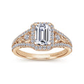 Gabriel & Co. "Marlena" Emerald Cut Halo Diamond Engagement Ring