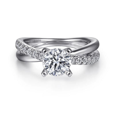 Gabriel & Co. "Morgan" Bypass Twist Diamond Engagement Ring