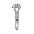 Gabriel & Co. "Perennial" Cushion Halo Diamond Engagement Ring