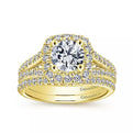 Gabriel & Co. "Perennial" Cushion Halo Diamond Engagement Ring