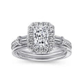 Gabriel & Co. "Raveena" Three Stone Diamond Engagement Ring