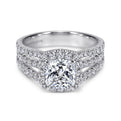 Gabriel & Co. "Sabrina" Halo Three Row Diamond Engagement Ring