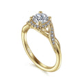 Gabriel & Co. "Shae" Crossover Halo Diamond Engagement Ring