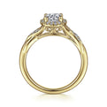 Gabriel & Co. "Shae" Crossover Halo Diamond Engagement Ring