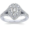 Gabriel "Juliana" Pear Halo Diamond Pave Engagement Ring