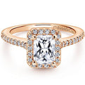 Gabriel Kelsey Emerald Cut Halo Diamond Engagement Ring