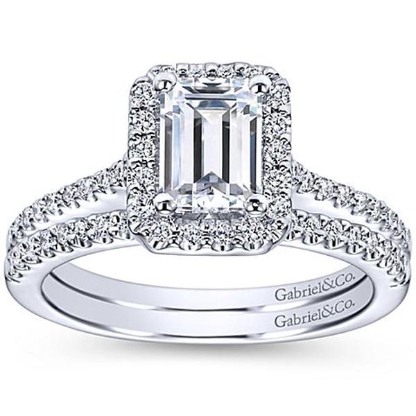 Gabriel Kelsey Emerald Cut Halo Diamond Engagement Ring