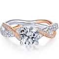 Gabriel "Sandrine" Bypass Twist Two-Tone Diamond Engagement Ring