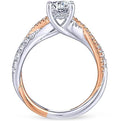 Gabriel "Sandrine" Bypass Twist Two-Tone Diamond Engagement Ring