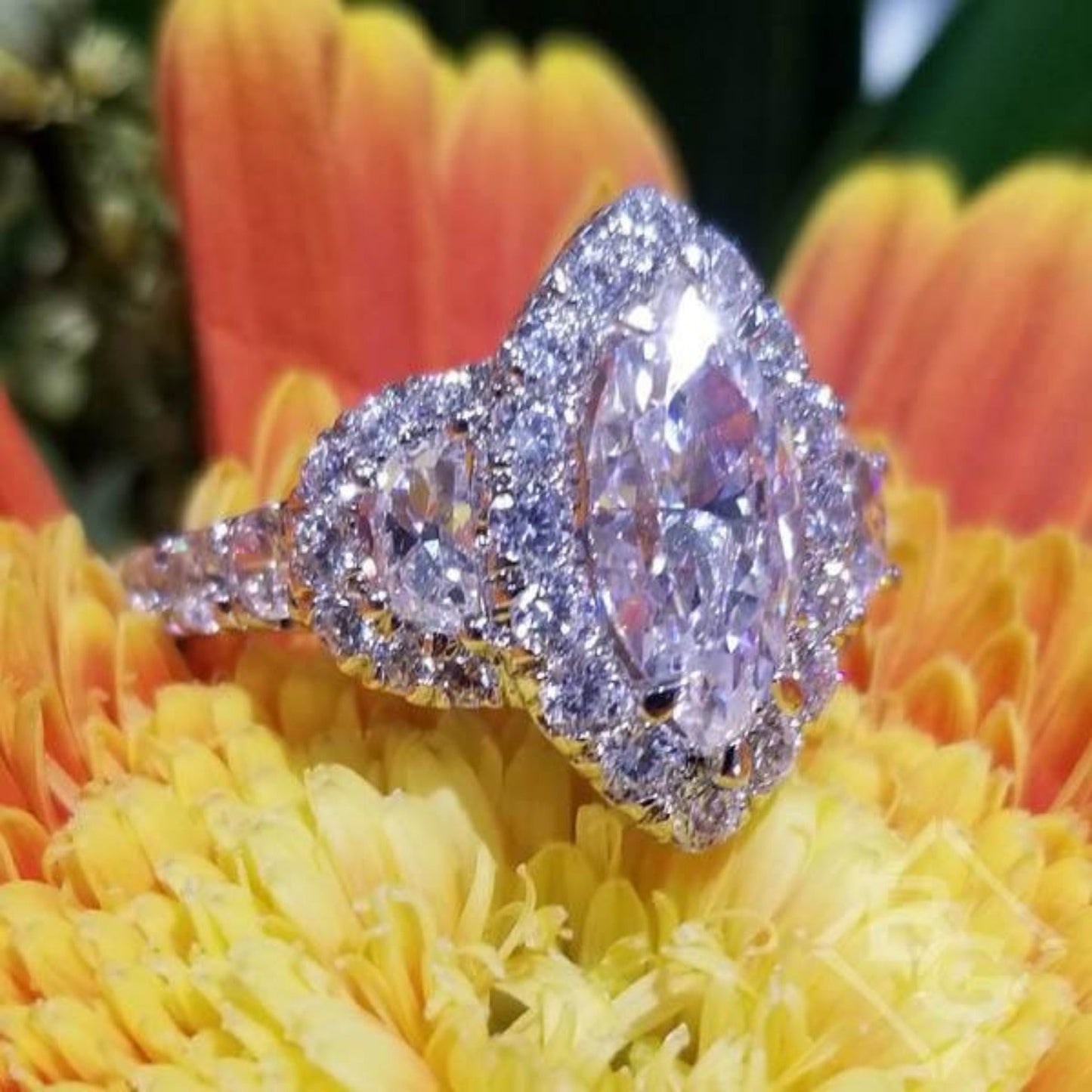 Gabriel & Co. "Eve" Massive Marquise Halo Diamond Engagement Ring