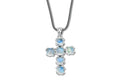 Glow Cross Pendant- Rainbow Moonstone